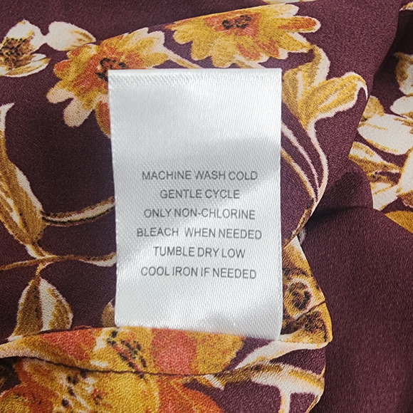 Daniel Rainn Fall Boho Floral Print Burgundy High Low Tunic Women's Size PXS NWT - Picture 7 of 8